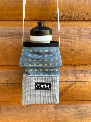 Ajax Water Bottle Holder Purse- Gray home decor print fabric