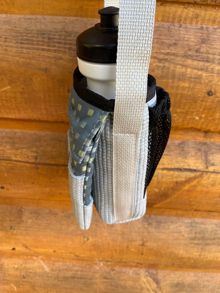 Ajax Water Bottle Holder Purse- Gray home decor print fabric