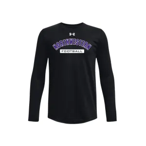 Northwestern Wildcats Men's Under Armour Football Banner Long-Sleeve T-Shirt