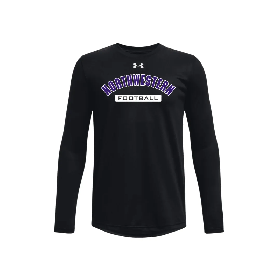 Northwestern Wildcats Men's Under Armour Football Banner Long-Sleeve T-Shirt