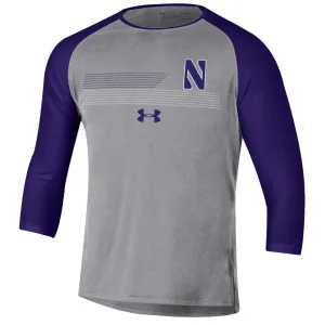 Northwestern Wildcats Men's Under Armour Raglan Freestyle 3/4 T-Shirt