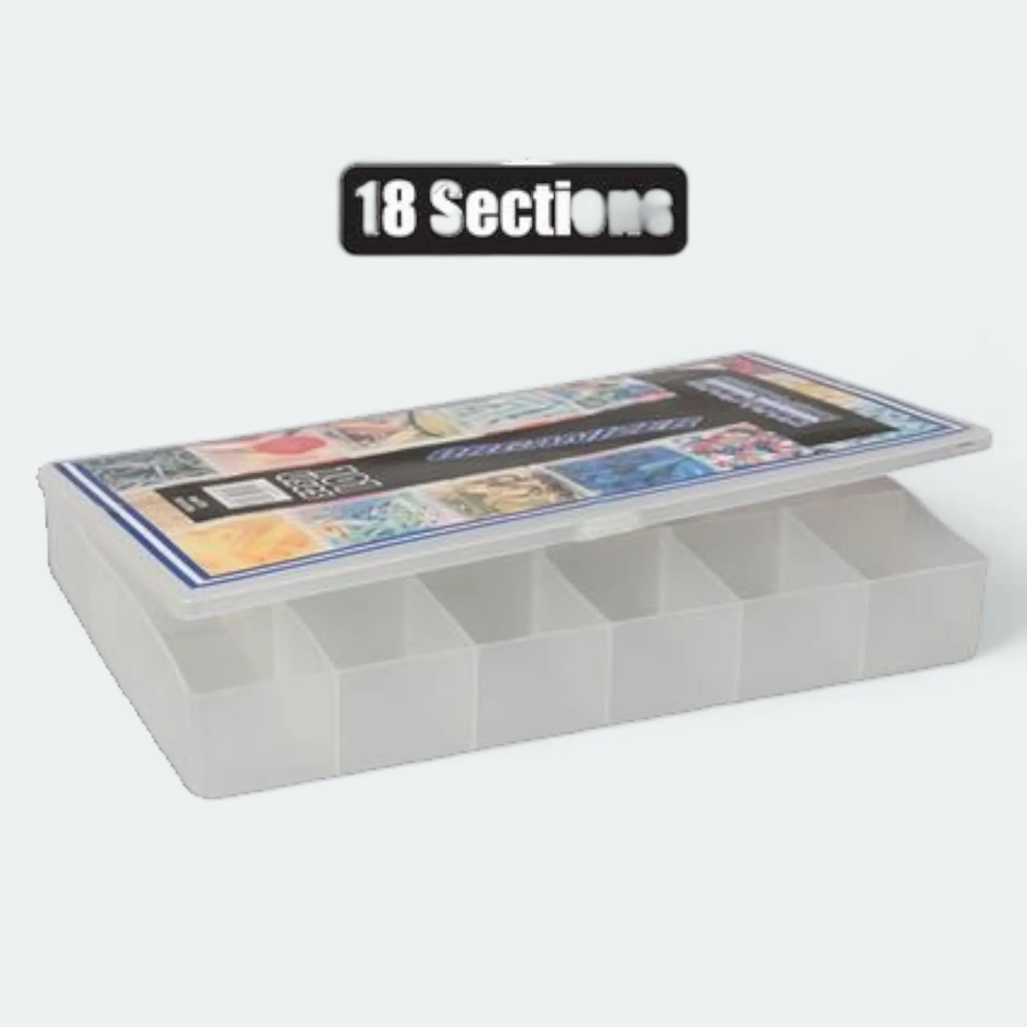 Plastic Utility Tackle Box 127x18x4cm 18-Compartments