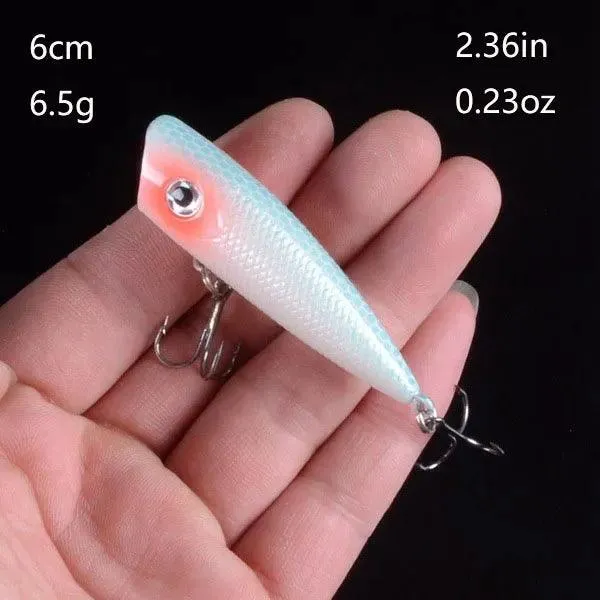 Popper Fishing Lure: Topwater Action for Freshwater and Saltwater Fish (Single Lure)
