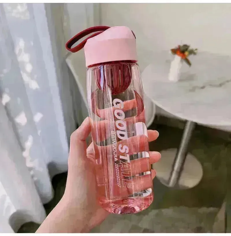 Portable Filter Screen With Sports Bottle Plastic Cup Fall Protection Strap Scale Water Bottle