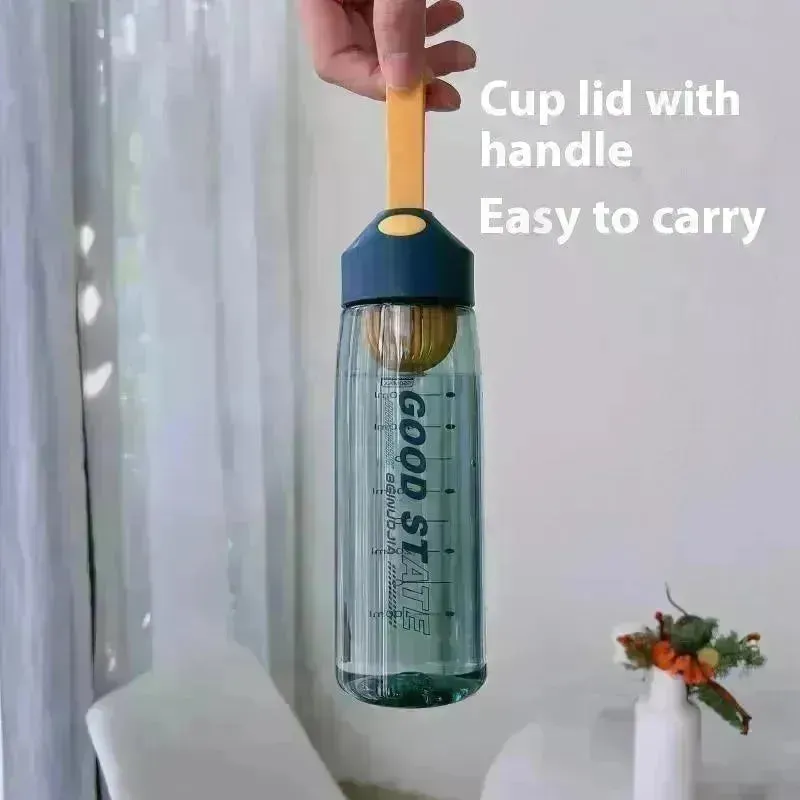 Portable Filter Screen With Sports Bottle Plastic Cup Fall Protection Strap Scale Water Bottle