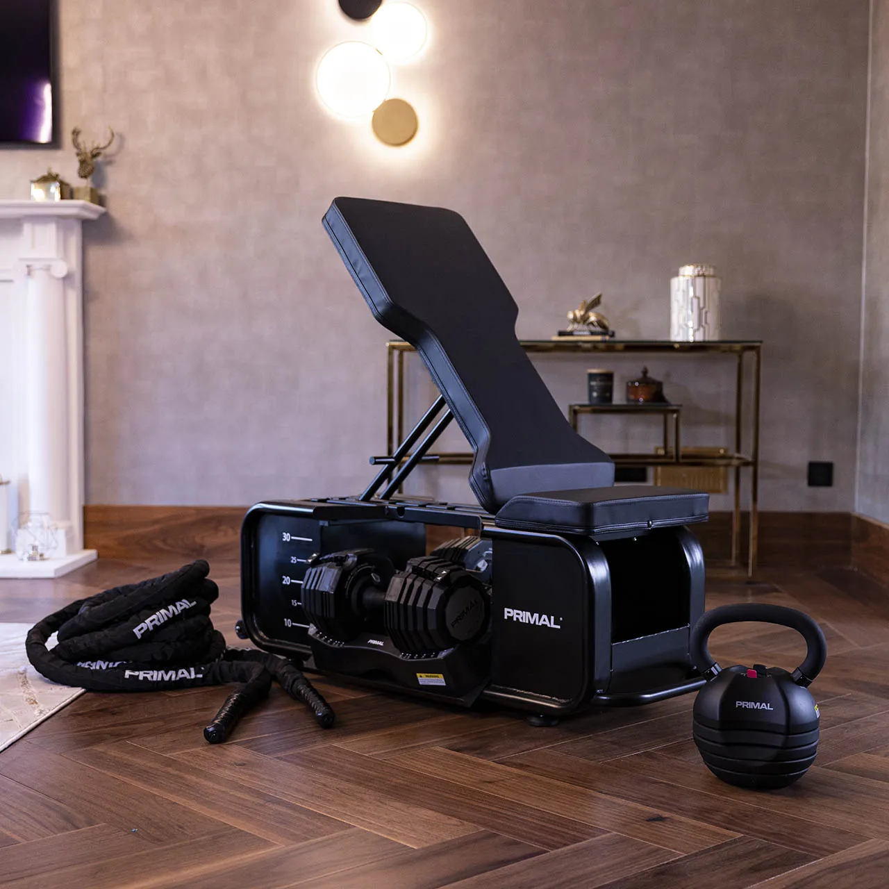 Primal Personal Series HIIT Bench with Accessories & Dumbbells