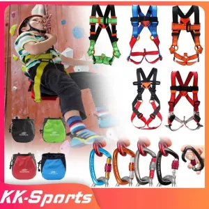 Rock Climbing Safety Harnes Carabiner Full Body Harness Belt for Mountaineering Rappelling Tree Climbing Equipment Accessories