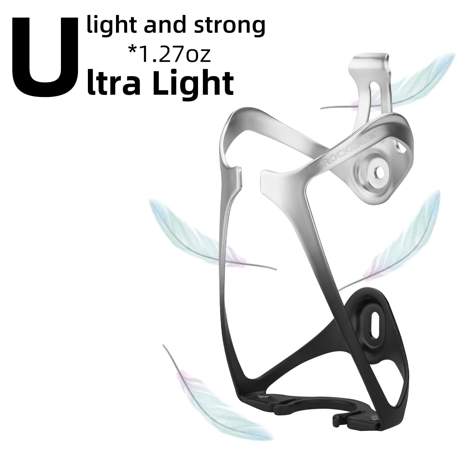 ROCKBROS Lightweight Aluminum Bike Water Bottle Cage Secure Adjustable Holder for Cycling