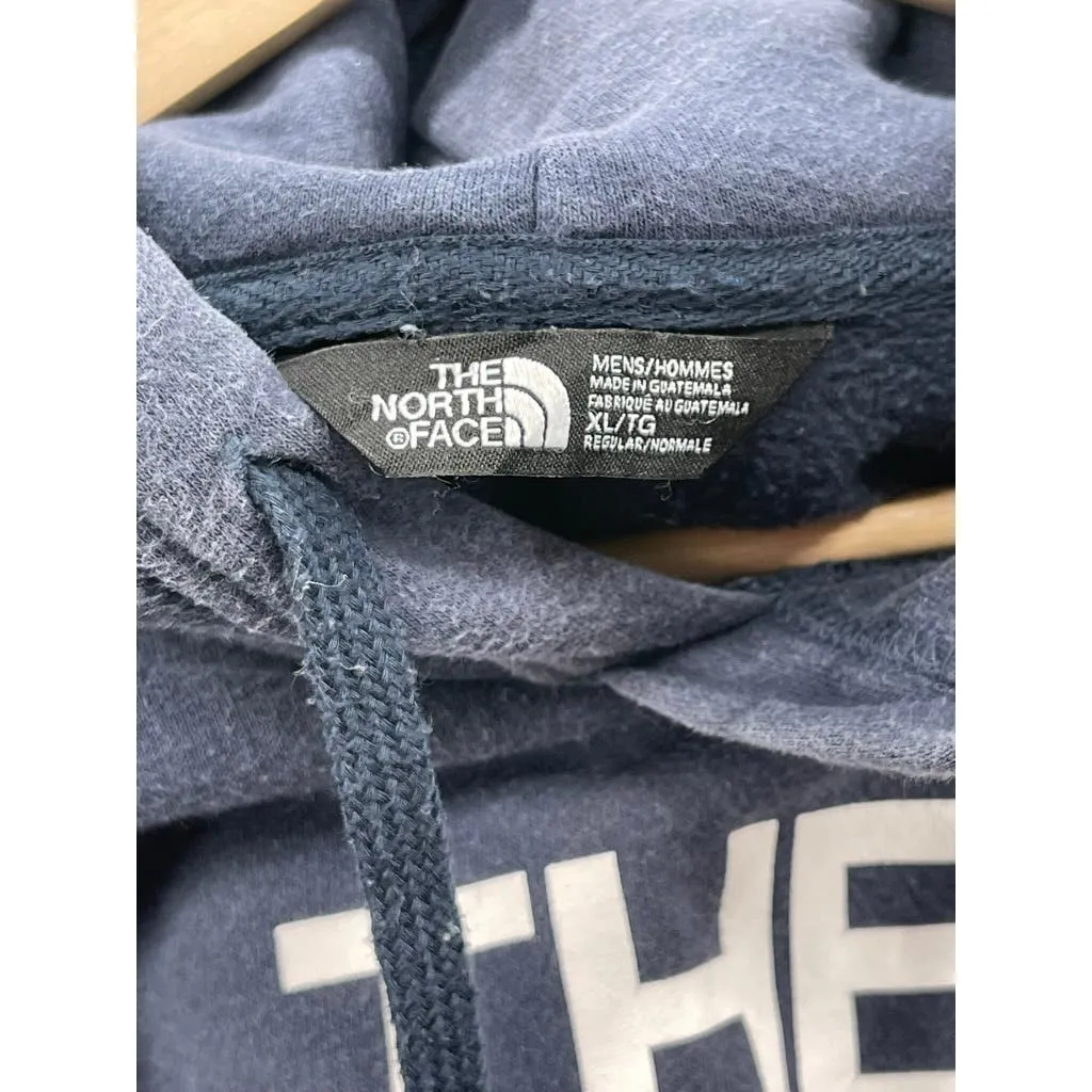Vintage The North Face Men's Big Logo Essential Navy Hoodie